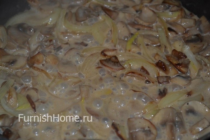 Рецепт макарон в сливочно-грибном соусе