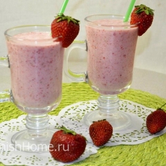 Клубничный молочный коктейль Клубничный молочный коктейль