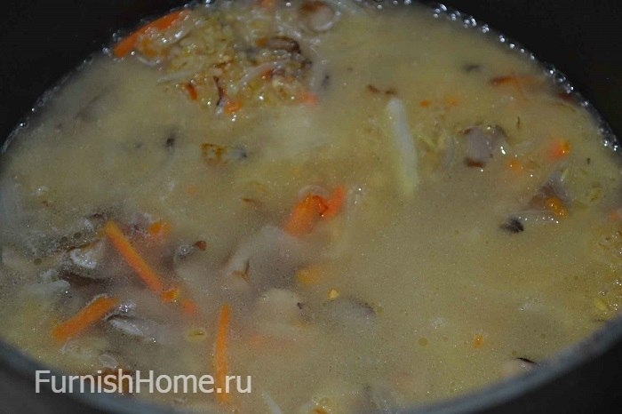 Булгур с вешенками и овощами