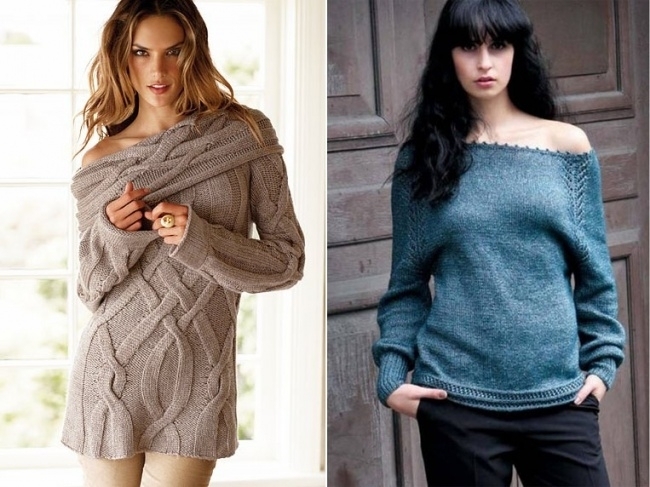 Пуловер с широким воротом Пуловер с широким воротом