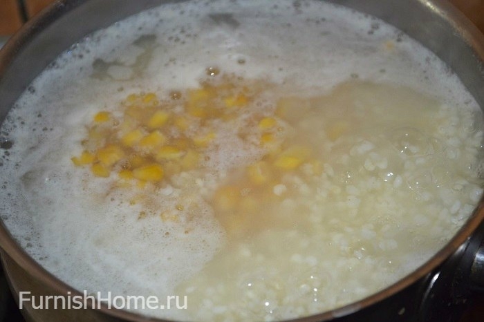 Пшенный суп с кукурузой