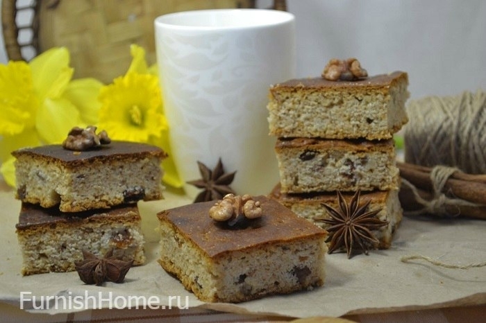 Коврижка с вареньем, орехами и изюмом Коврижка с вареньем, орехами и изюмом