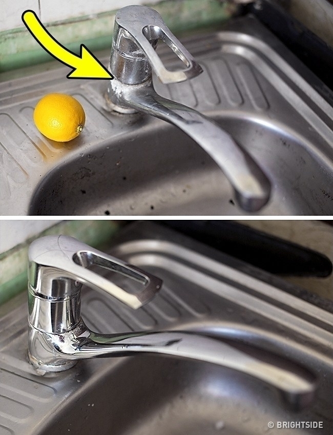 Лимонный сок поможет очистить смесители в доме