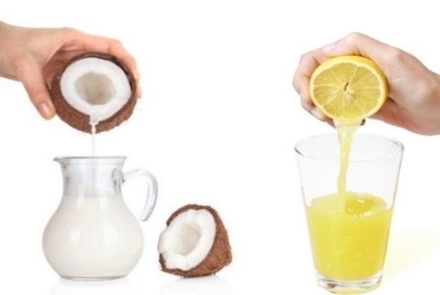 Лимонный сок с кокосовой пастой 