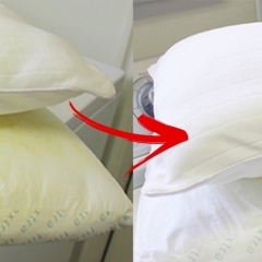 Как спасти старые пожелтевшие подушки
