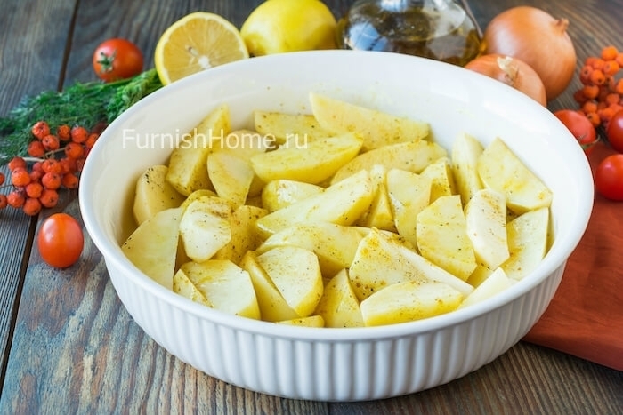 Скумбрия запеченная в духовке с овощами и лимоном