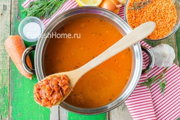 Крем-суп из красной чечевицы