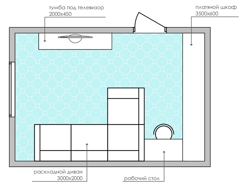 Дизайн спальни-гостиной 18 кв. метров — лучшие планировки