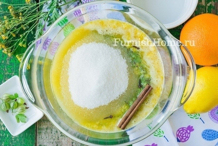 Джем из крыжовника с апельсином и лимоном