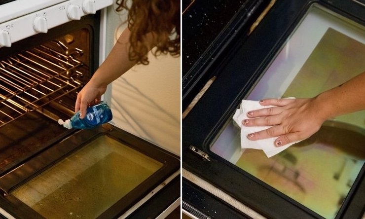 Как очистить стекло и между стеклами в духовке