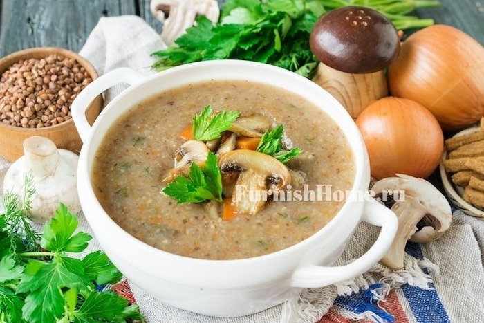 Гречневый суп-пюре с грибами: сытно, очень вкусно и крайне просто