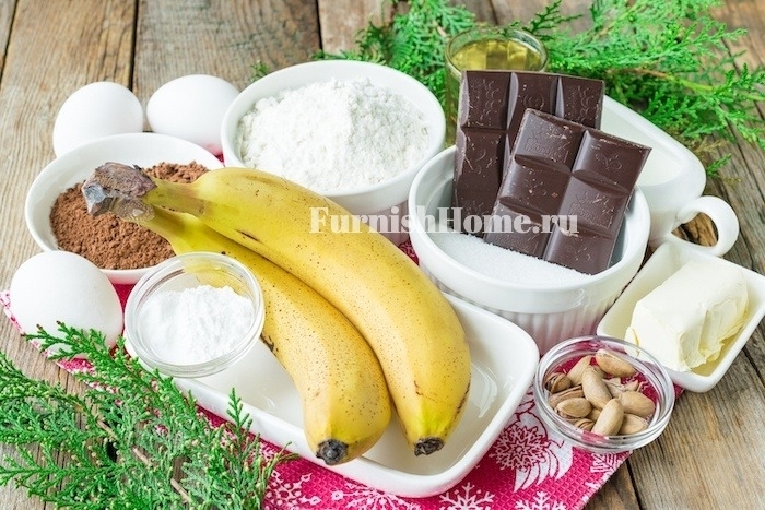 Шоколадные маффины с бананами в шоколадной глазури