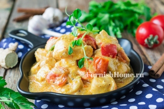 Курица карри с корицей и имбирем