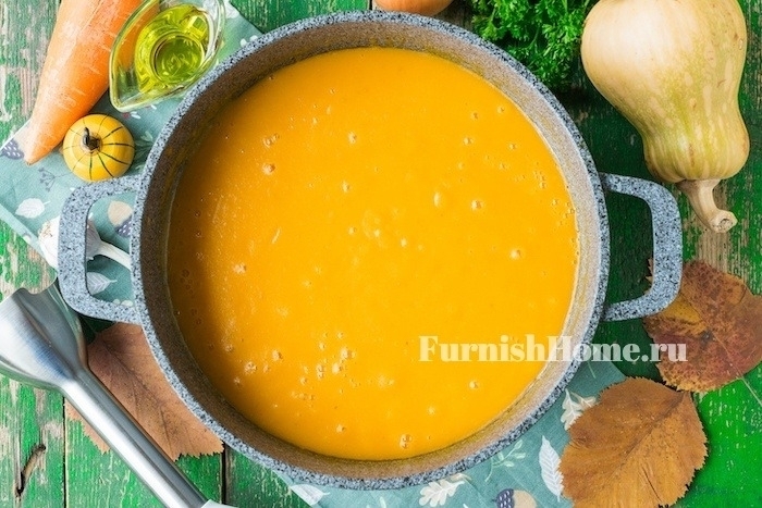 Тыквенный суп-пюре с острым фаршем