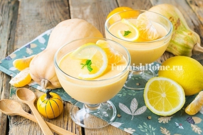 Тыквенно-йогуртовое желе с лимоном