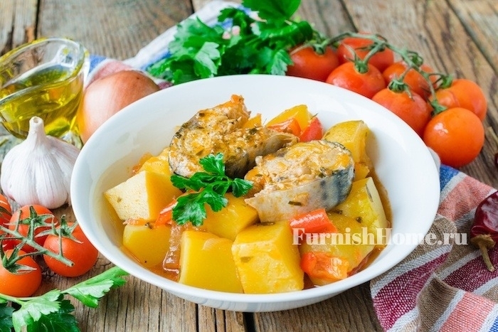 Овощное рагу со скумбрией в мультиварке Овощное рагу со скумбрией в мультиварке