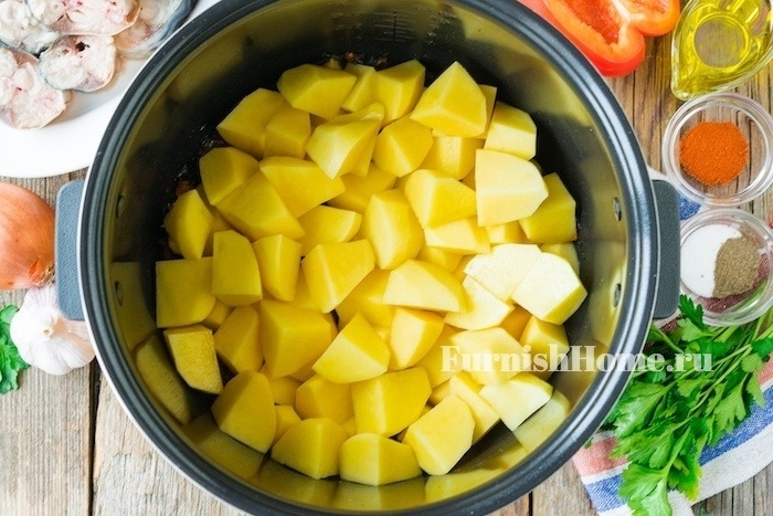 Овощное рагу со скумбрией в мультиварке Овощное рагу со скумбрией в мультиварке