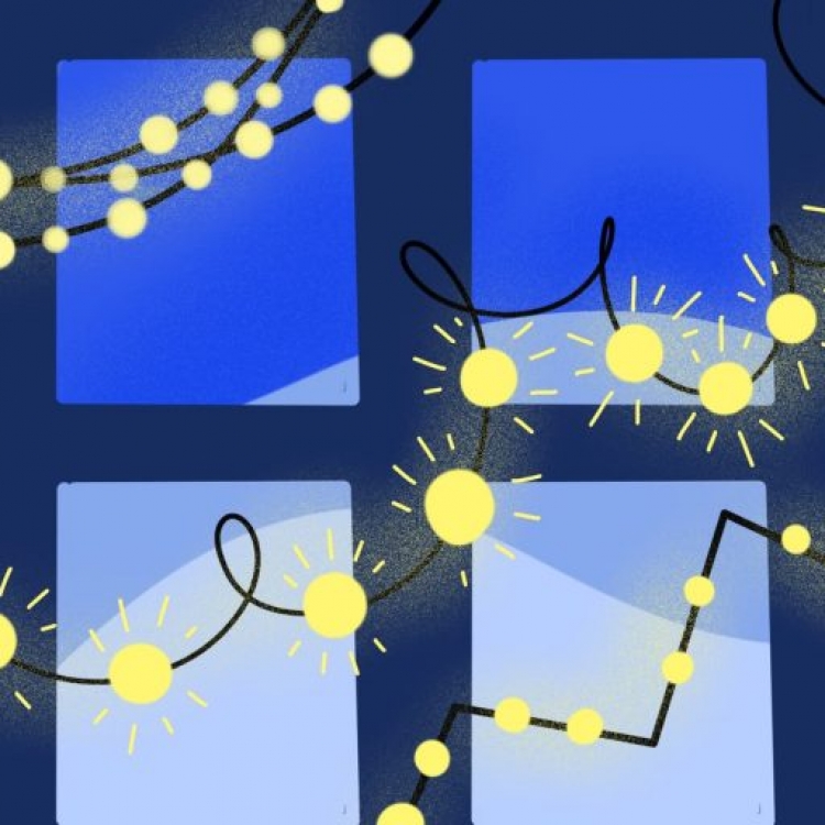 как красиво повесить гирлянду на елку схема.