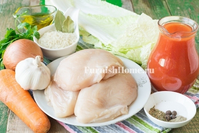 Голубцы из пекинской капусты с куриным филе Голубцы из пекинской капусты с куриным филе