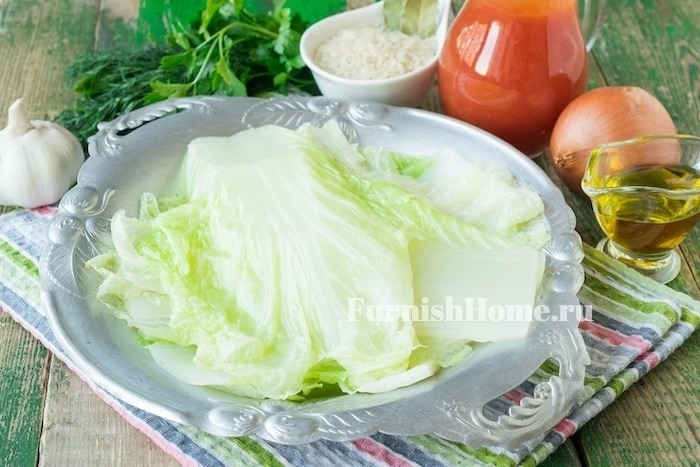 Голубцы из пекинской капусты с куриным филе Голубцы из пекинской капусты с куриным филе