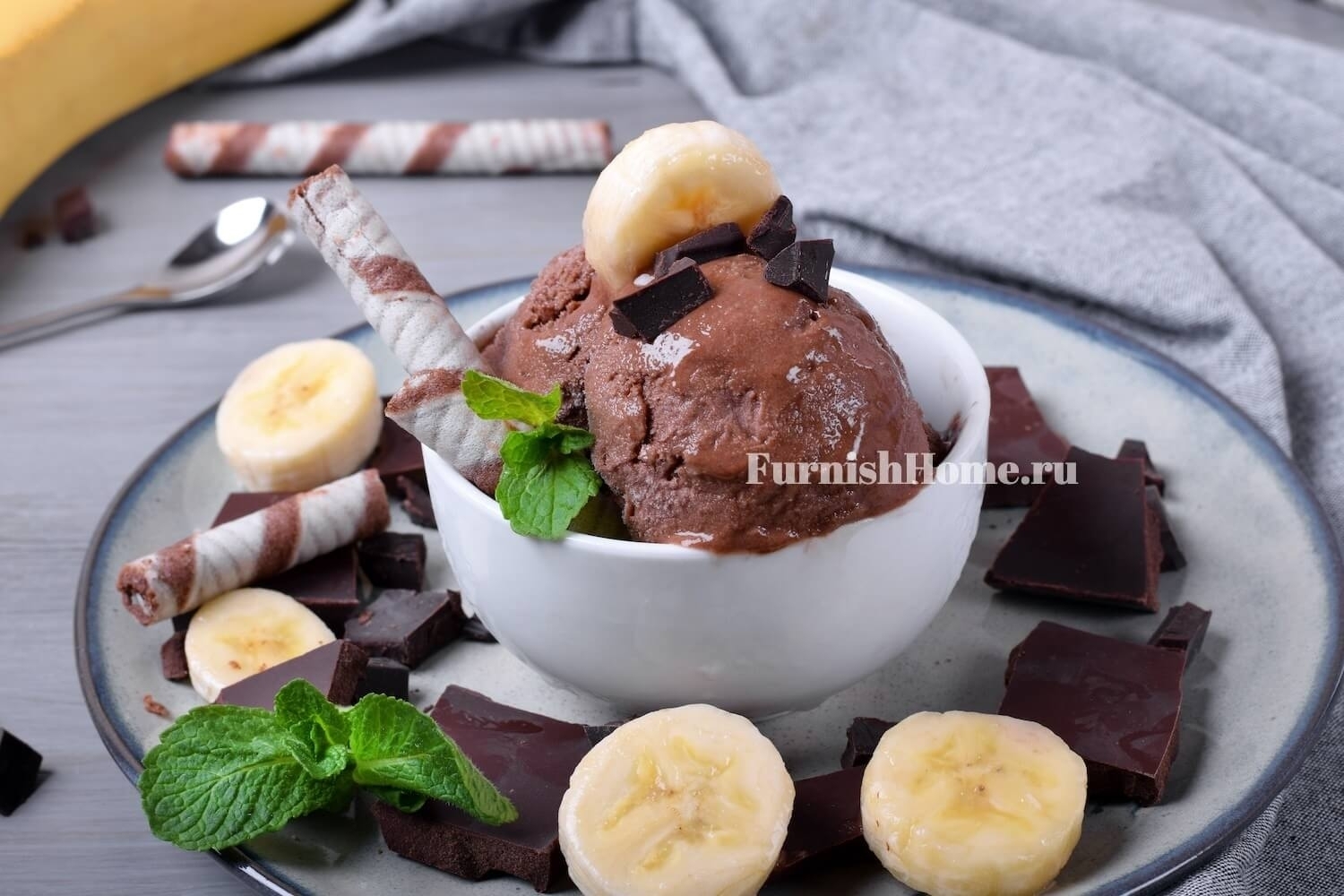 Бананово-шоколадное мороженое с ликером Бейлис