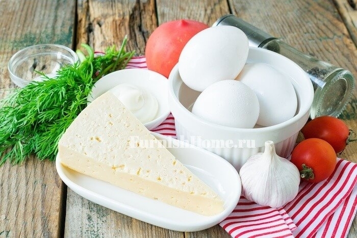 Салат из яиц и сыра