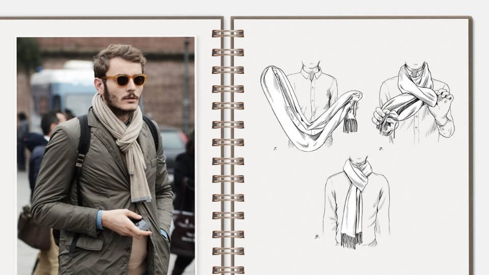 Как завязать шарф мужчине: красивые способы с пошаговыми инструкциями