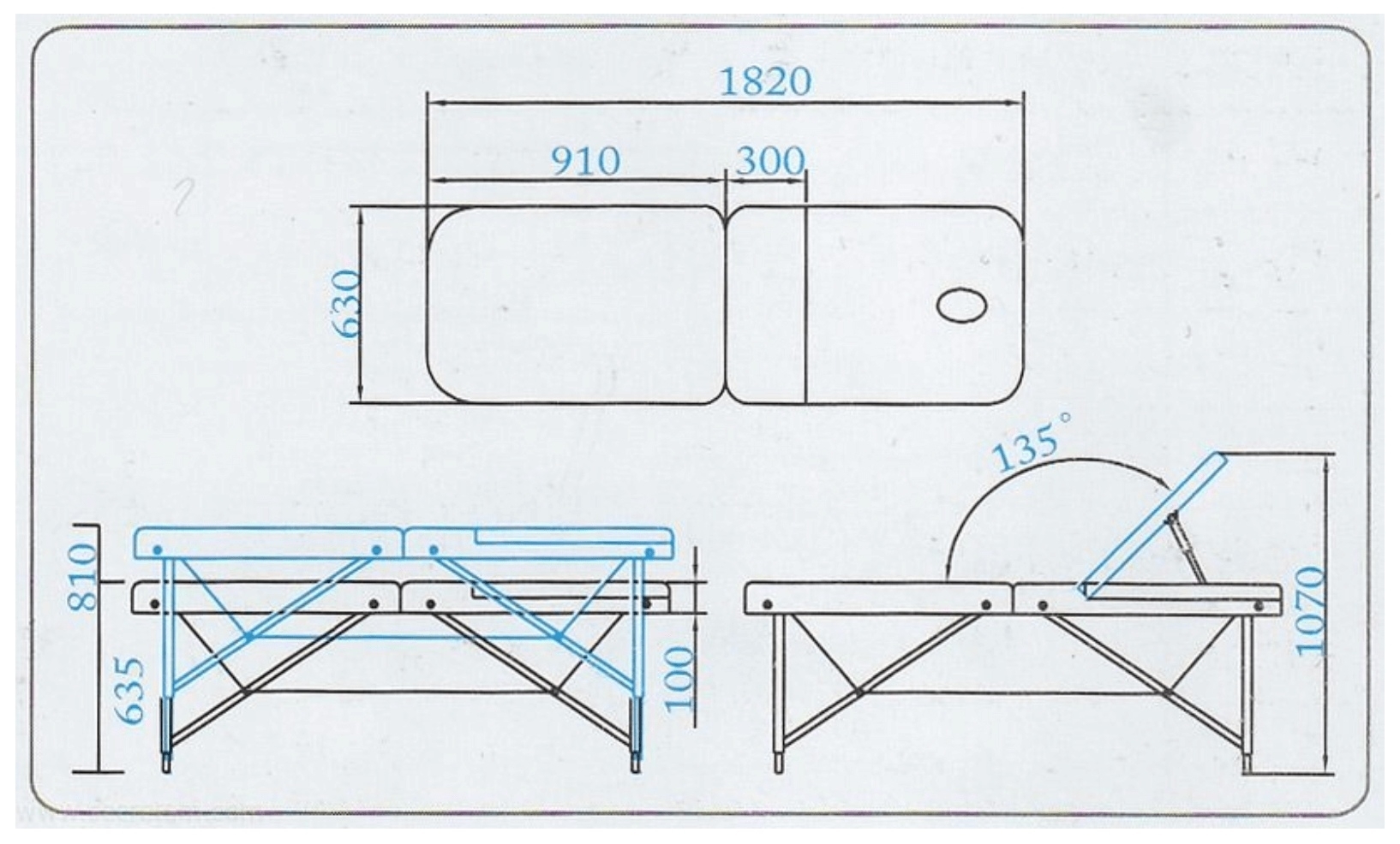 Массажный стол размеры