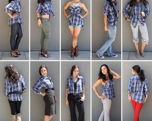 Как носить девушке мужскую рубашку: 10 способов
