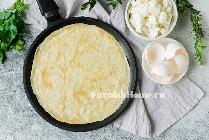 Блинчики с творогом и зеленью