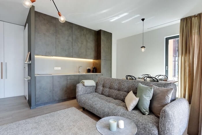 Дизайн кухни 9 кв.м с диваном: самые модные идеи для интерьеров
