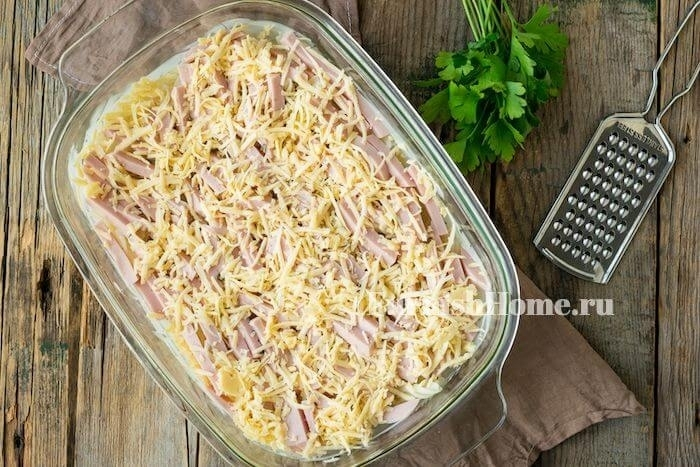 Запеканки из макарон с колбасой