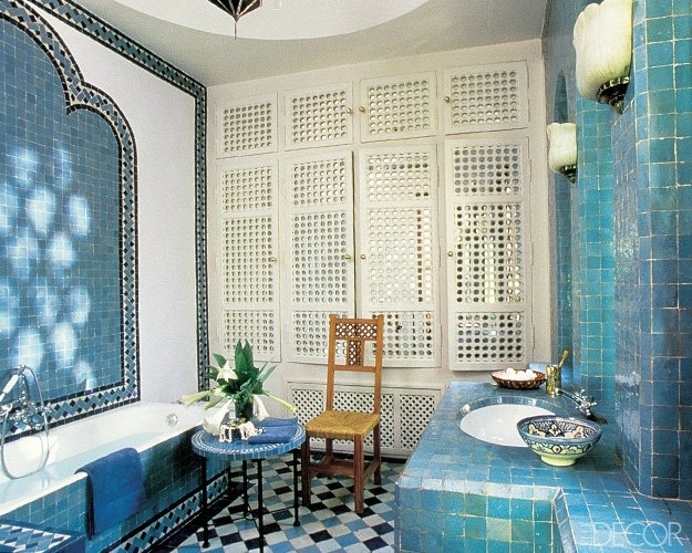 Ванная на вилле Ив Сен-Лорана в марокканском стиле