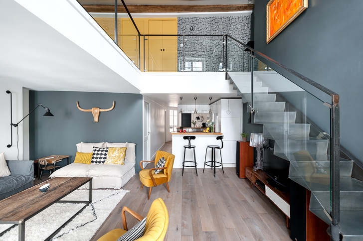 Двухуровневые апартаменты с элементами скандинавского дизайна