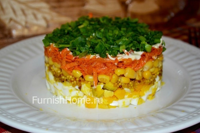Салат с кукурузой и корейской морковкой Салат с кукурузой и корейской морковкой