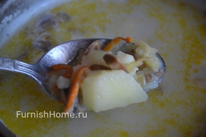 Рецепт сырно-грибного супа