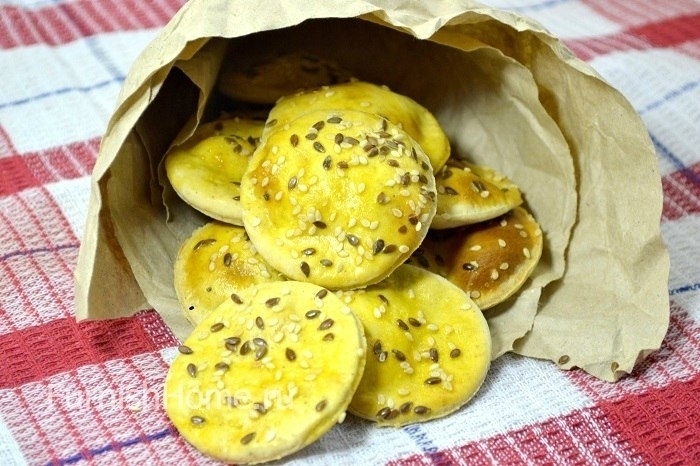 Картофельное печенье с кунжутом и льном