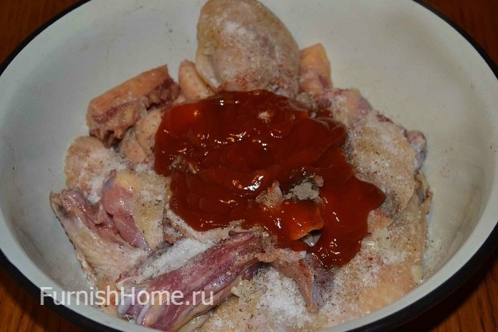 Домашняя курица в маринаде из кетчупа