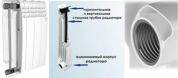 Комбинированный алюминиево-стальной радиатор