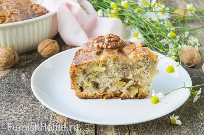 Яблочный пирог с грецкими орехами