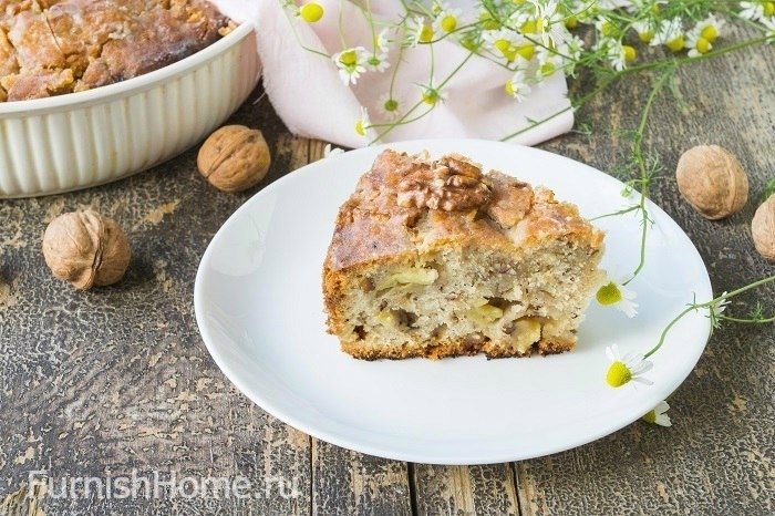 Яблочный пирог с грецкими орехами