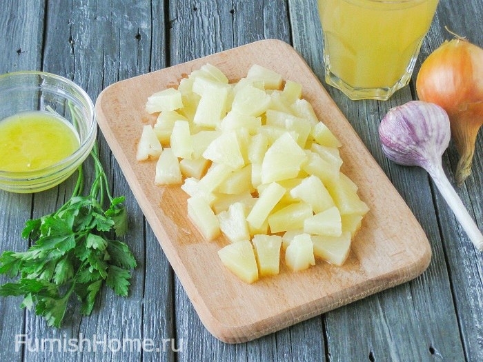 Курица, запеченная в ананасовом соусе