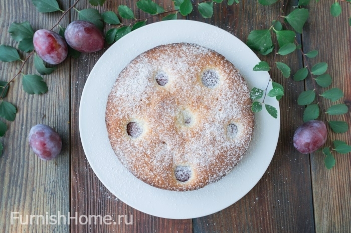 Быстрый пирог со сливами