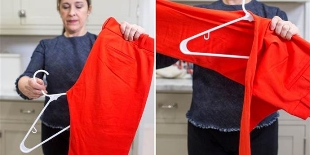 Как хранить брюки на обычной вешалке