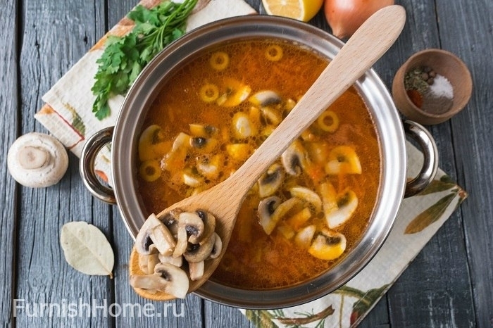 Постная солянка с шампиньонами