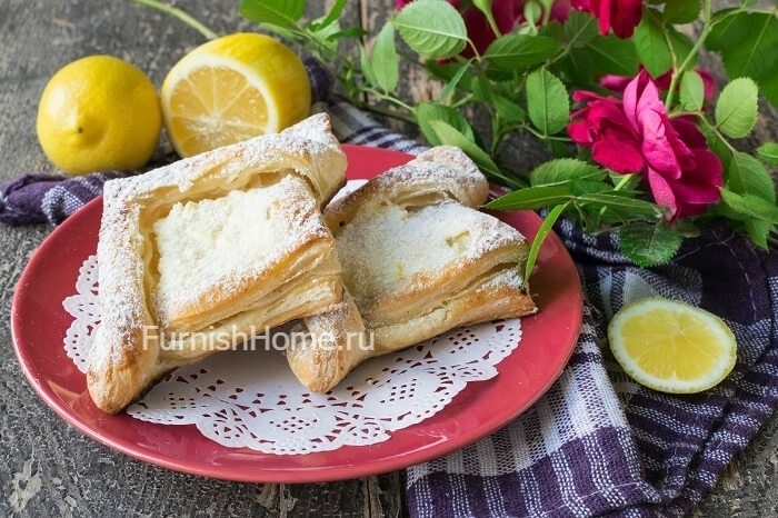 Слойки с творогом и лимонной цедрой