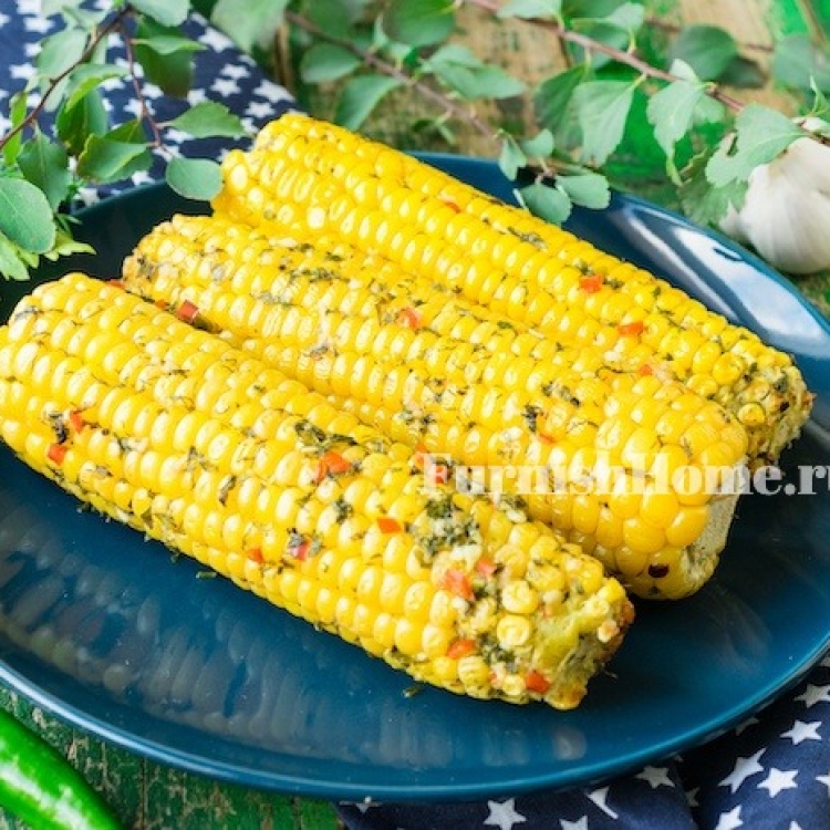 Кукуруза запеченная в духовке в пряном масле