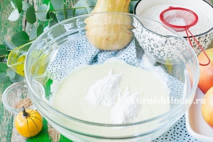 Творожные слойки с яблоками и тыквой
