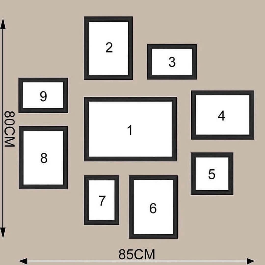 Композиция из фотографий на стене: памятные моменты и картины вместе