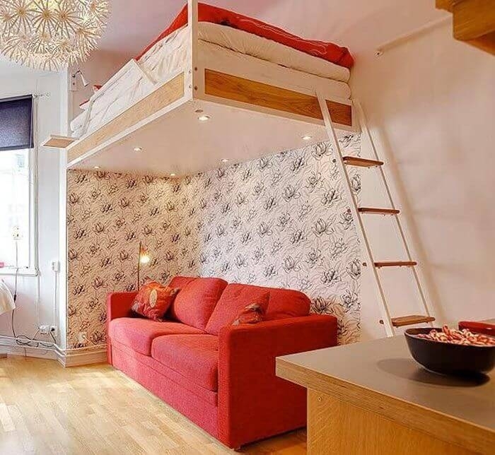 Идеи оформления спальни: подвесная кровать под потолком